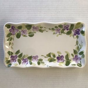 “Mariam’s Garden” Rectangular Tray By Tabletops Unlimited 10”  Hand Pain…